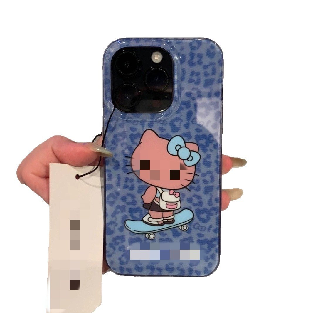 cute kt cute leopard print skateboard kt is suitable for iphone 16, iphone 15 promax/14 phone cases, 13 new high end cute kt cute leopard print skateboard kt is suitable for iphone 16, iphone 15 promax/14 phone cases, 13 new high end