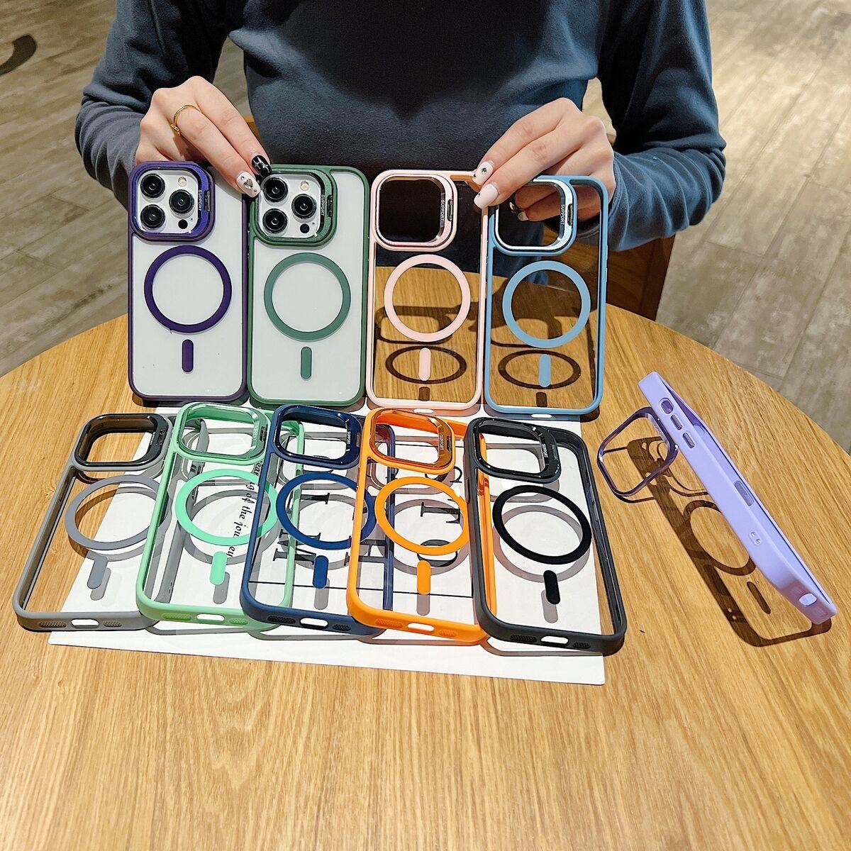 new protection case iph 15promax magnetic clear phone cover for iphone14promax lens camera bracket holder with protector new protection case iph 15promax magnetic clear phone cover for iphone14promax lens camera bracket holder with protector
