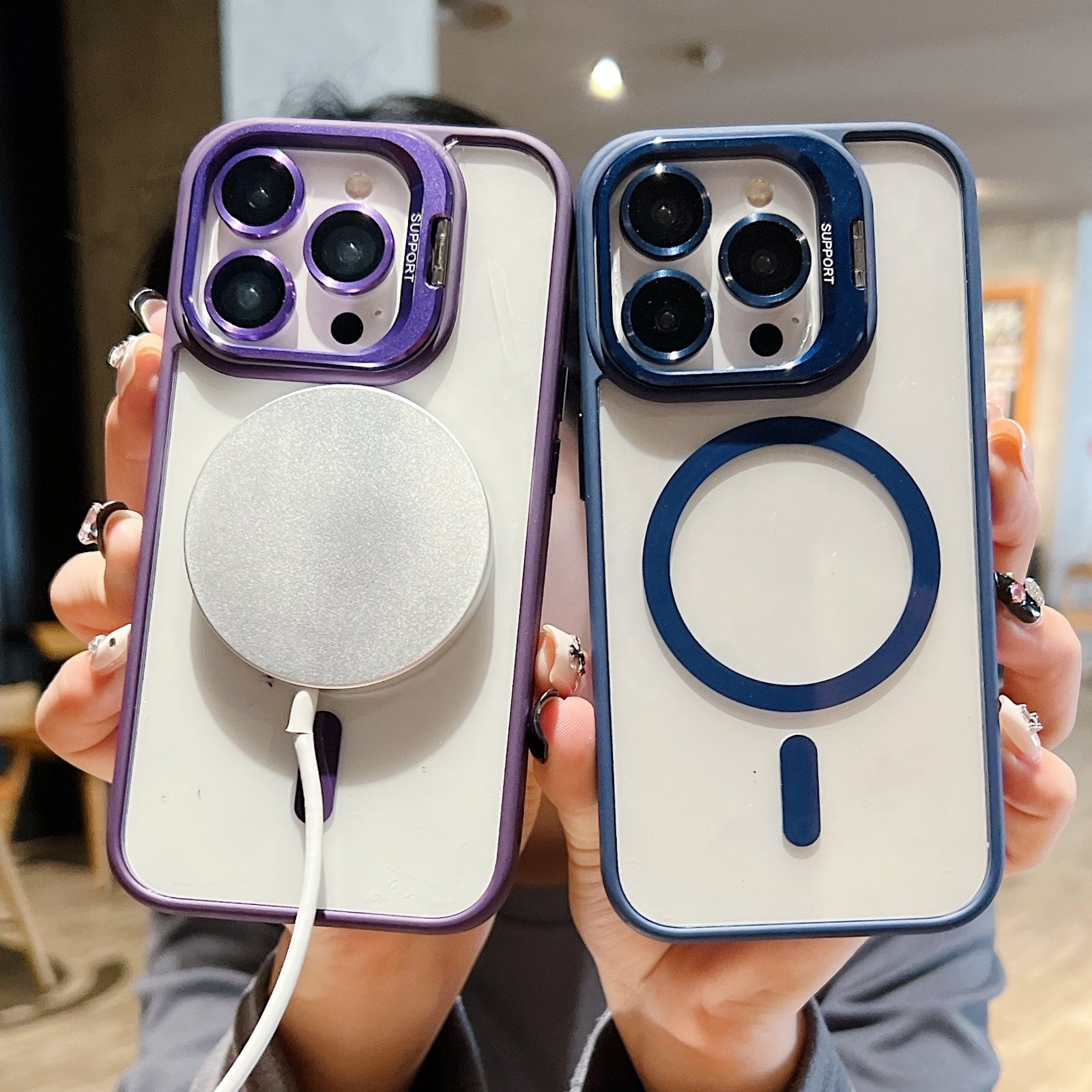 new protection case iph 15promax magnetic clear phone cover for iphone14promax lens camera bracket holder with protector new protection case iph 15promax magnetic clear phone cover for iphone14promax lens camera bracket holder with protector