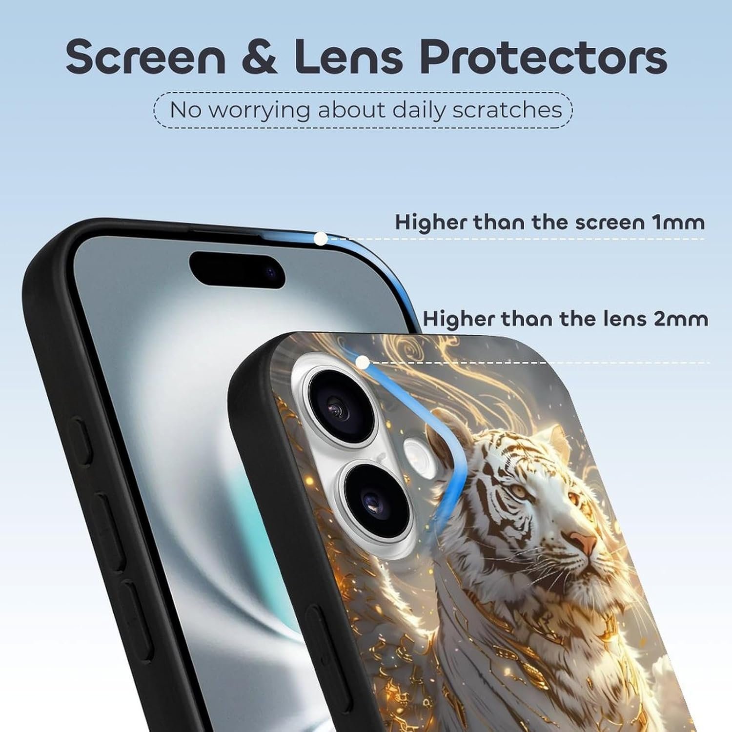 buewutiry cute soft golden white tiger silicone case for iphone 16 compatible phone case in ins style model for 7 plus buewutiry cute soft golden white tiger silicone case for iphone 16 compatible phone case in ins style model for 7 plus